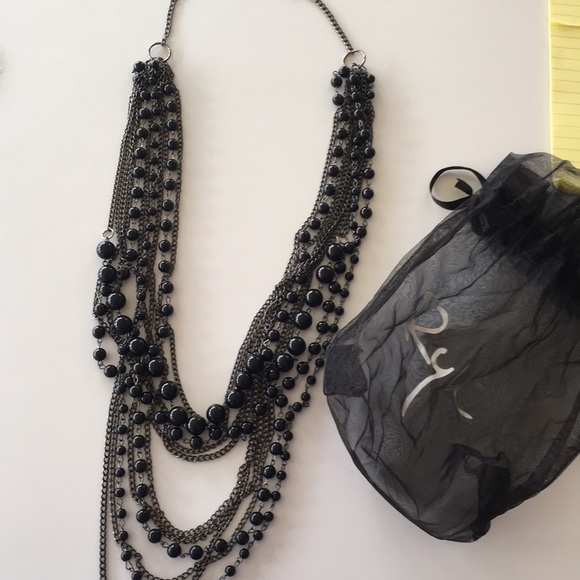 Black Long necklace with bag! - Picture 3 of 3